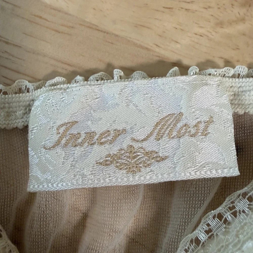 Vintage Inner‎ Most Babydoll Tank Top Size XS Chemise Sheer Ruffle Lingerie